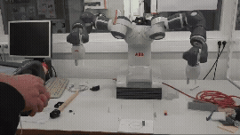 ABB YuMi en manipulation collaborative bimanuelle, GIF original